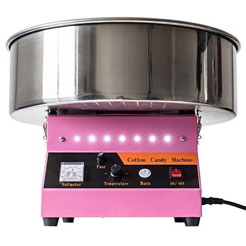 AJO Electric Commercial Quality Cotton Candy Machine and Candy Floss Maker (Pink)