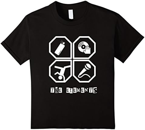 Kids Elements Hip Hop T-Shirt Love Music Tee Shirt 12 Black