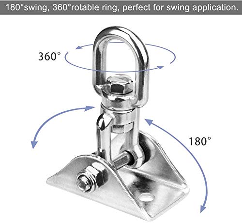 TEHEO 450KG Kapazität Deckenhaken Hängematte Edelstahl 360° Dreh Schaukelhaken für Hängesessel,Betonholz,Hängematte… – Bild 5