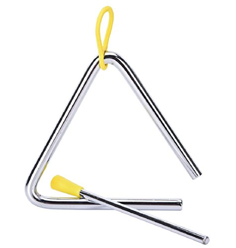Top Cheer 2pcs Steel 4" Musical Triangle Children Preschool Music Toys