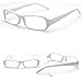 FancyG Vintage Inspired Classic Rectangle Glasses Frame Eyewear Clear Lens - White