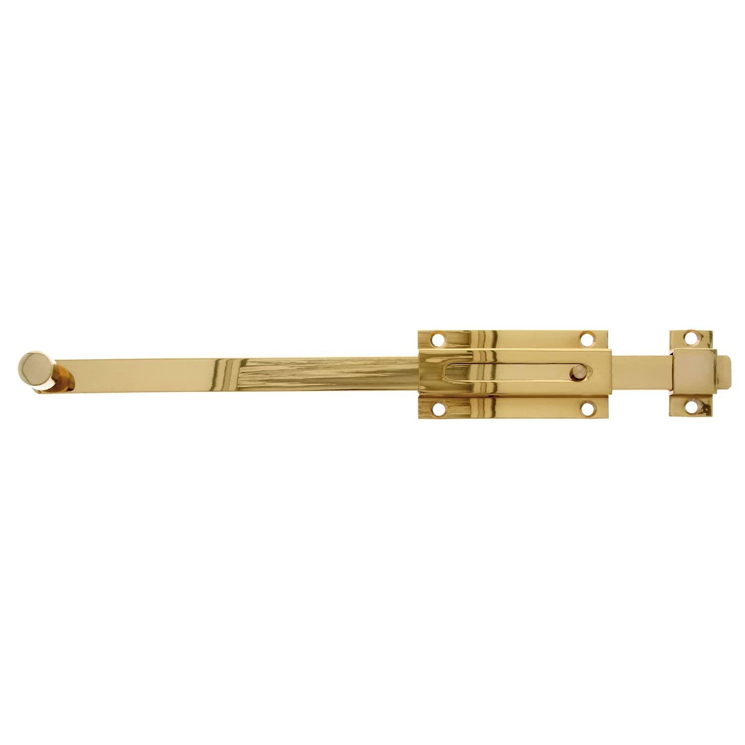 Amig - Overlay Pin for Doors Mod.3500 - Gold Security Latch for Horizontal or Vertical Placement - Polished Brass - Dimensions: 200 x 38 mm - Includes Screws