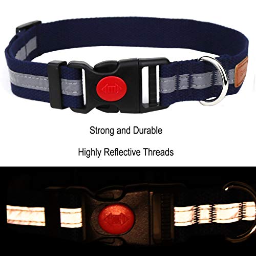 Egoola Night Reflective Dog Collar Adjustable Pet Collars with Small Medium Large