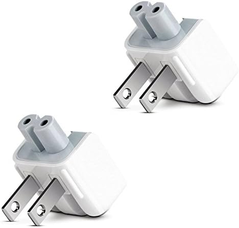 Droya AC Power Adapter Plug, Macbook AC Charger Adapter U.S DuckHead Wall Plug for Apple Products (2 - Pack)