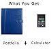 Z PLINRISE High Grade Multifunction Letter Size Padfolio/Resume Portfolio Folder-Document Organizer/Business Card Holder with Calculator and 8 File Pockets (Blue)