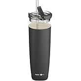 asobu Puramic Aqualina - with Interchangeable Hot and Cold Lid and Built in Straw, 20 Ounce (Black)