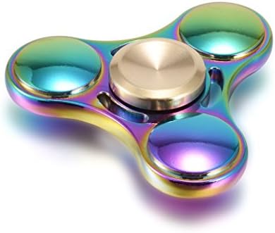 Swecatch Rainbow Fidget Spinner Toy Ultra Durable Stainless Steel Bearing High Speed 5-7 Min Spins Precision Metal Hand spinner EDC ADHD Focus Anxiety Stress Relief Boredom Killing Time Toys