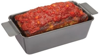 Kitchen Heavy Duty Gray Finish Non Stick 2 Piece Meat Loaf Pan with Scraper Combo