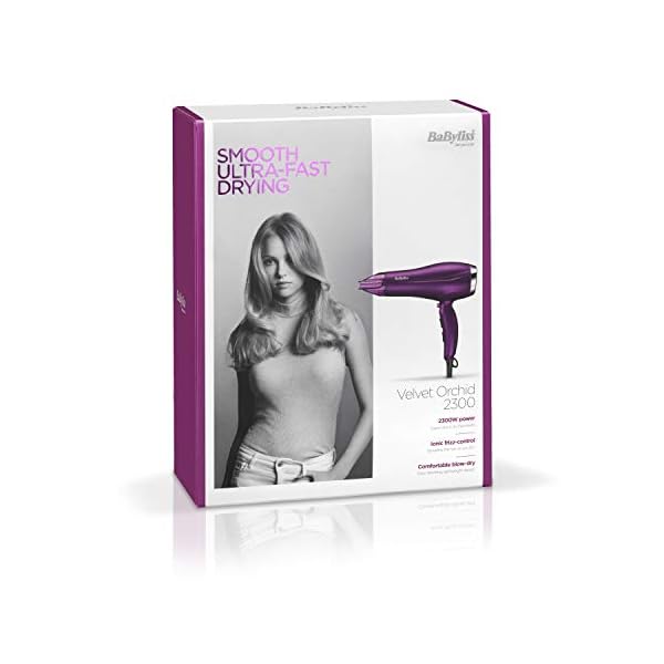BaByliss-Velvet-Orchid-2300-Hair-Dryer BaByliss Velvet Orchid 2300 Hair Dryer, Fast Drying Results, Ionic, Comfortable Blow-Dry, Purple