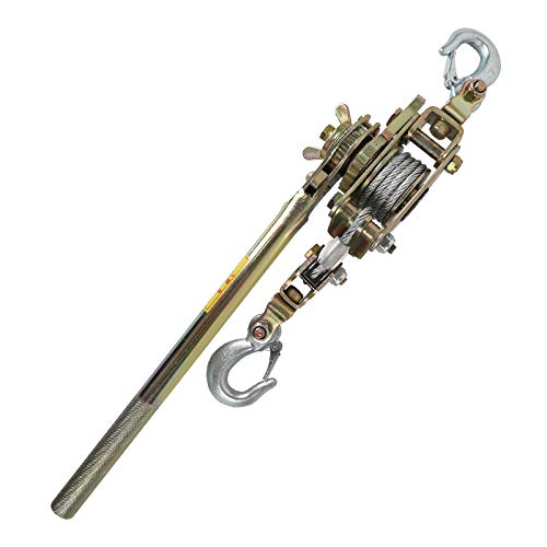 2 TON Hand Puller Come Along Cable Hoist 2 Hooks Heavy Duty COMEALONG