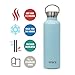 MIRA Alpine Stainless Steel Vacuum Insulated Water Bottle with 2 Lids, Durable Powder Coated Thermos | 25 oz (750 ml) | Matte Pearl Blue