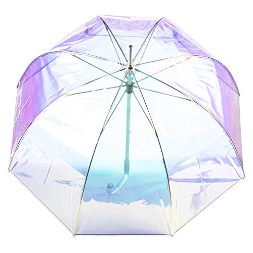 totes Women's Signature Clear Bubble Umbrella, Iridescent Pricepulse