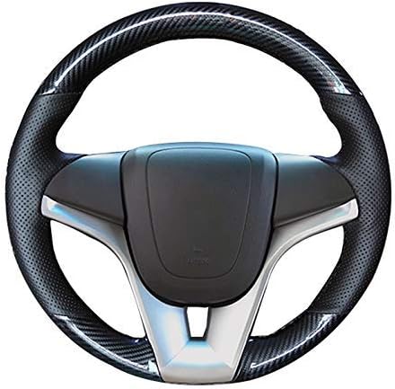 Black Carbon Leather Car Steering Wheel Cover for Chevrolet Cruze 2009-2014 Orlando Aveo Holden Cruze Ravon R4