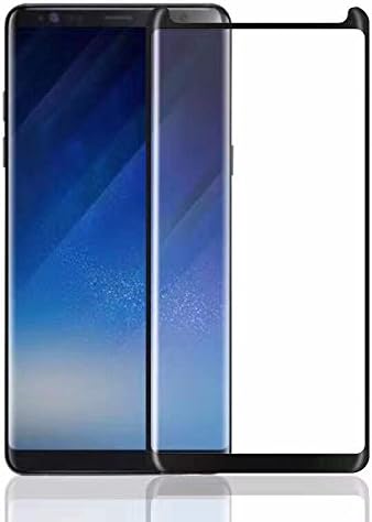 Best Quality Samsung Galaxy Note 8 [ Note8 Phone 2017 Model ] Case Friendly Curved Tempered Glass Screen Protector . 0.33 mm EiZiTEK EcoLight Series (Black - With Side Border: Note 8 Case Compatible)