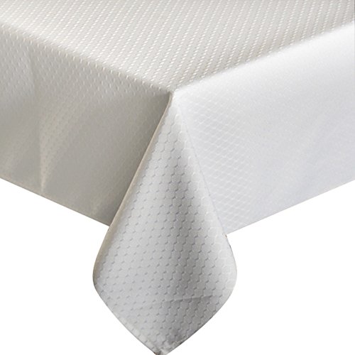 UFRIDAY 60” x 102” Tablecloth for Rectangle Tables, White Polyester Table Cover for Parties/Birthday