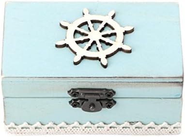 SELFON Rudder Wooden Ring Box Wedding Engagement Jewllery Pendant Display Case
