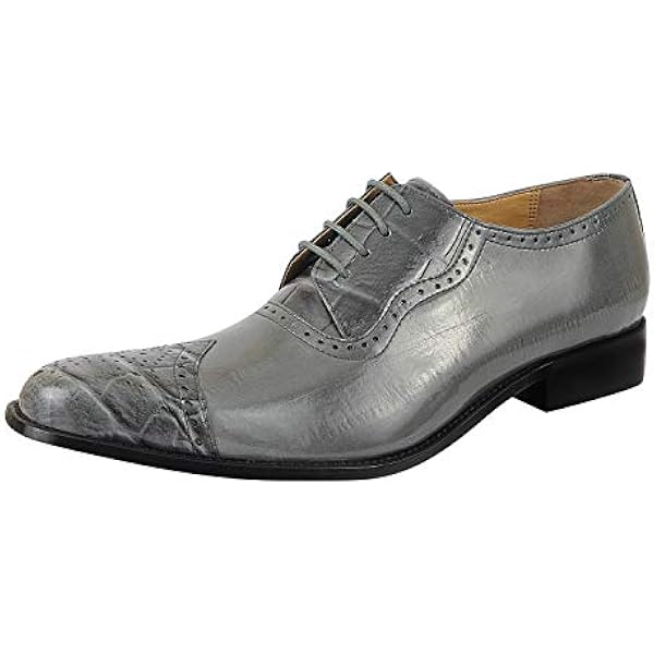 thumbnail image 2 of Men's Alligator Print Oxford Dress Shoes - Fashion Lace Up Formal Shoes Multiple Colors 2 of 12