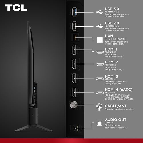 TCL 55 Inch F8D Series 4K QLED with Dolby Vision HDR & Atmos Smart TV with Fire TV, Alexa+, 120Hz Refresh Rate, Game Accelerator 240, High Brightness LED Backlight, Voice Remote