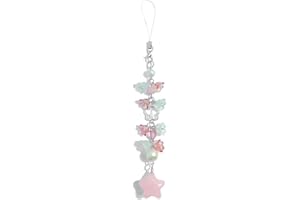 AGEN KGEN Y2K Pink Phone Cute Phone Charm - Strawberry Star Heart Charms, Camera Bag Pendants Decor for Women
