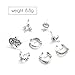 MTRSUE Boho Earring Set Punk Vintage Punk Earring Women Jewelry (Silver) (Silver2)