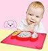 Baby Silicone Suction Placemat + Plates - Food Feeding Divided Mat for Kids and Toddlers Fits Most Highchair Trays - Easily Wipe Clean - Dishwasher and Microwave Safe (Yellow & Pink)