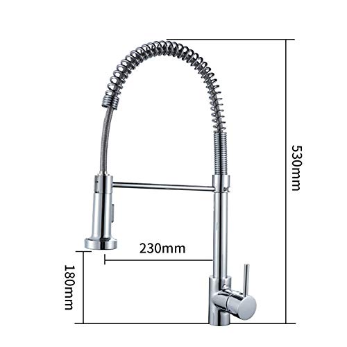 WYYSYNXB Kitchen Sink Taps Hole Pull Out Sprayer Kitchen Faucet Chrome Monobloc Mixer Tap Single,001