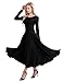 YiZYiF Women's Liturgical Praise Dance Dress with Long Sleeve Round Neck Skirt Costume Black Large