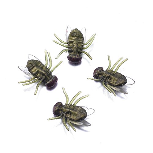 Plastic Flies Halloween Fly for Gag Gifts/Party Favors/Prank Kit -100 Pcs Green by FUNLAVIE