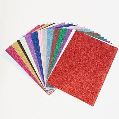 JEF Self-Adhesive Glitter Foam Sheets Sticky Back Foam Sheets Pack of 10