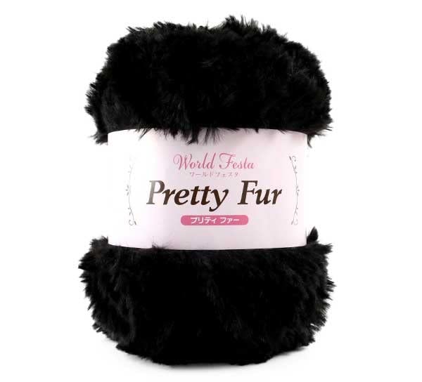 Photo 1 of ???? Fall/Winter Yarn: Pretty Fur - col.18 Black - World Festa - 100% Polyester, 65 Yards