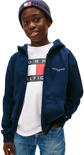 Tommy Hilfiger Mini Corp Zip Through Hoodie Ks0ks00726 Sweat à Capuche zippé, Blue (Dark Night Navy), 3 Years Mixte