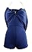 COCOSHIP Navy Blue & Red White Striped Vintage Sailor Pin Up Swimsuit One Piece Skirtini Cover Up Swimdress S(US6)