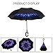 MRTLLOA Double Layer Inverted Umbrella with C-Shaped Handle, Anti-UV Waterproof Windproof Straight Umbrella for Car Rain Outdoor Use(Blue flowers)