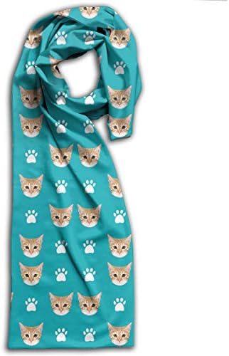 Orange Tabby Cat Long Scarfs Womens Stylish Shawl Wrap Large Blanket For Fall & Winter 11" X 71"