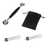 3D Jelly Cake Tools Scoop 1pcs Stainless Steel Dual Double-end Gelatin Art Jello Gracilaria 1 Bag 9.5x11cm + 2 Syringe 20cc