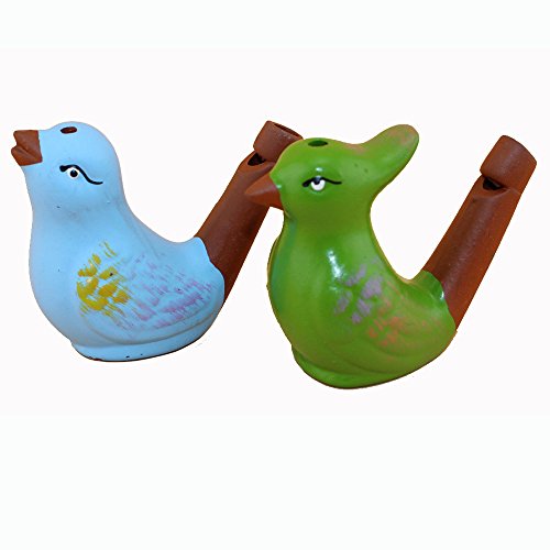 INNODEPT12 Ceramic Bird Warbler Water Whistle Clay Ocarina Kids Bath Time Gifts Set of 6