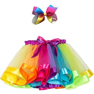 Adorel Meisjes Tutu Rok Ruffly Volledige Feestje Danse Strik Clip