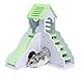 kathson Hamster House Hideout Hideaway Exercise Toys for Rat，Dwarf Hamster Mouse Small Animal Kingdom,Durable Odorless Wooden Deluxe 2-Story Hut(Green)