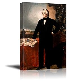 Portrait of Millard Fillmore by G.P.A. Healy (13th President of The United States) - American Presidents Series - Canvas Wall Art Gallery Wrap Ready to Hang - 12x18 inches