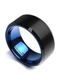 King Will naturaleza 6 mm. Plata Anillo de carburo de tungsteno unisex anillo de boda incrustaciones de abulón facetado bordes