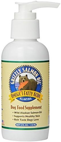 Grizzly Salmon Oil 359007 Grizzly Salmon Oil Pump-Bottle for Dogs, 4-Ounce [2-Pack]