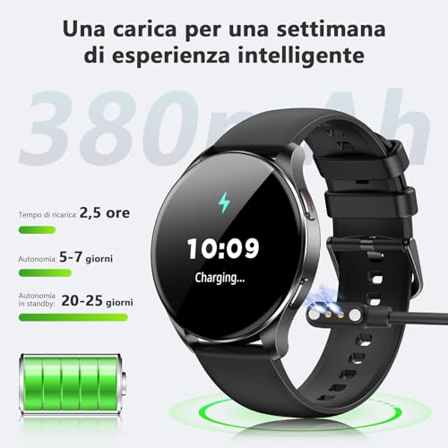 Blackview Smartwatch Uomo Donna, Effettua e Rispondi alle Chiamate, Orologio Smartwatch Fitness con 1.43' HD AMOLED/112+ Sportive/SpO2/Monitoraggio del Sonno/Cardiofrequenzimetro per Android IOS