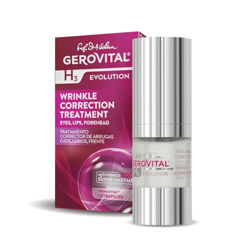 Gerovital H3 Evolution Anti-Wrinkle Serum Contour Eyes, Lips, Forehead with Hyaluronic Acid, Attenuates Deep Wrinkles, Expression, Improves Elasticity and Firmness of Skin, 15 ml