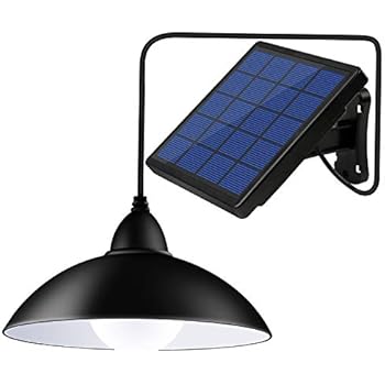 Bemexred Upgraded Solar Pendant Lights with Remote Control,Solar Powered Shed Lights Outdoor/Indoor,Auto On/Off Hanging Shed Lamp Dusk to Dawn for Barn Gazebo Storage Room Balcony Umbrella
