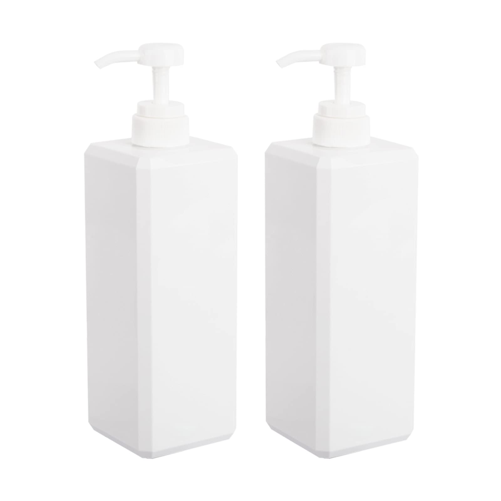 Photo 1 of Pump Bottle, Refillable Plastic Empty Lotion Soap Dispenser Liquid Container for Bathroom Shampoo and Body Wash, 32oz/1l White 2 Pack