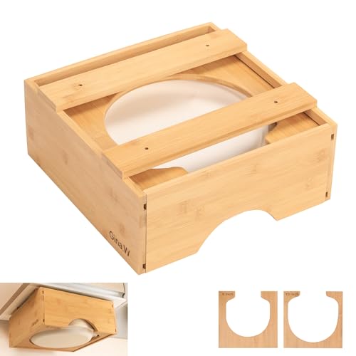 9-10 inch Paper Plate Dispenser Under Cabinet,Bamboo Paper Plate Holder ...