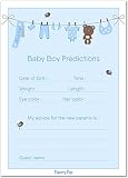 Papery Pop 30 Baby Shower Prediction and Advice Cards for The Baby Boy - Baby Shower Games Decorations Activities Supplies Invitations