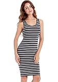 VESSOS Women's Scoop Neck Sleeveless Casual Tank Dress