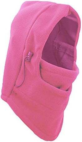 Heaven Fleece Ski Mask Hood Balaclava 3 in 1 - Adjustable, color choices, winter weather necessity. (Pink, 1 Piece)