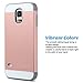 ULAK S5 Case, Galaxy S5 Case for Women, Hybrid Dual Layer Slim Fit Shockproof Protective Case Cover for Samsung Galaxy S5 / Galaxy SV/Galaxy S V/Galaxy i9600 2014 Rose Gold/Gray
